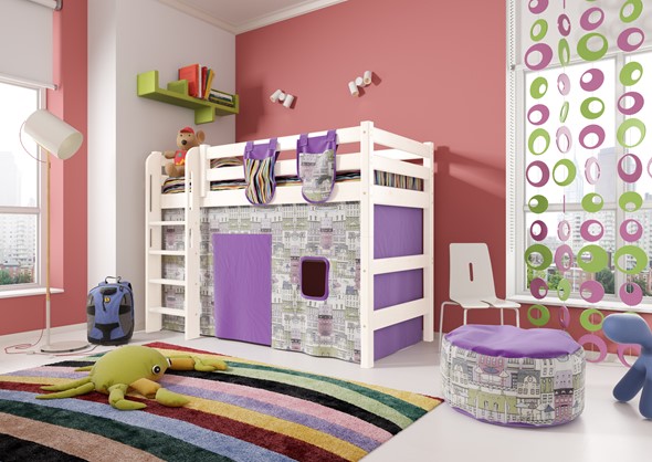 Кровать-чердак в детскую Соня,  Вариант 5 Белый в Барнауле - изображение