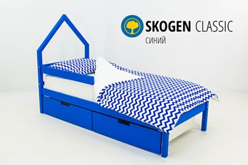 Кровать-домик детская мини Skogen синия в Барнауле - предосмотр
