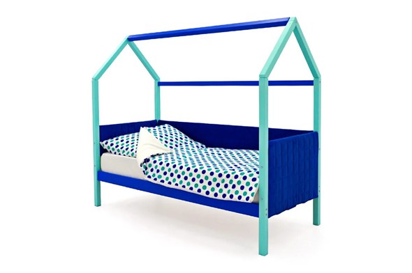 Кровать-домик Svogen, мятный-синий мягкая в Барнауле - изображение