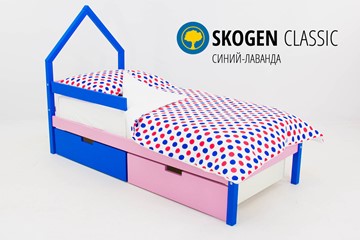 Детская кровать-домик мини Skogen синий-лаванда в Барнауле