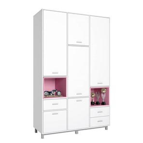 Комплект мебели для детской POLINI Kids Mirum №4 Белый / Серый / Розовый в Барнауле - предосмотр 1