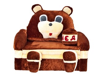 Детский диван Медведь с подушкой, ширина 120 см в Барнауле - предосмотр