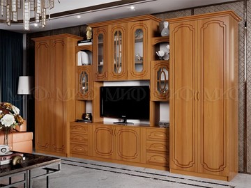Гостиный гарнитур Альберт со шкафами, глянцевый в Барнауле