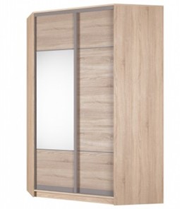 Угловой шкаф Аларти (YA-230х1400(602) (4) Вар. 3; двери D3+D4), с зеркалом в Барнауле