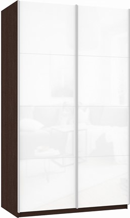 Шкаф-купе Прайм (Белое стекло/Белое стекло) 1200x570x2300, венге в Барнауле - изображение