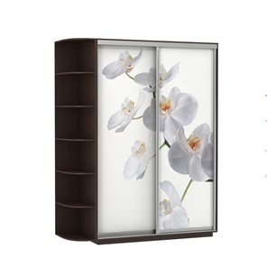 Шкаф Экспресс 1900x600x2200, со стеллажом, Орхидея белая/венге в Барнауле - предосмотр