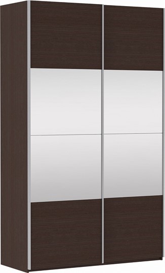 Шкаф 2-дверный Прайм (ДСП/Зеркало) 1400x570x2300, венге в Барнауле - изображение 2