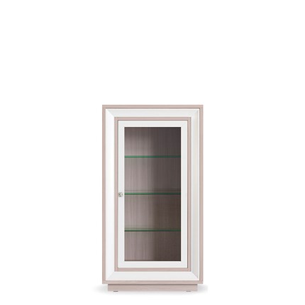 Шкаф низкий  (1 стеклодверь) Прато 776, Ясень светлый \ жемчуг в Барнауле - изображение