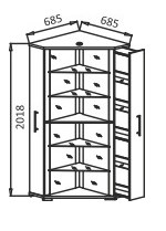 Угловой шкаф Витрина - 2 в Барнауле - изображение 2
