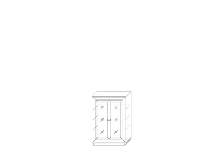шкаф 2-х дверный (2 стеклодвери) низкий Прато 998, Ясень светлый \ жемчуг в Барнауле - изображение 1
