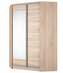 Угловой шкаф Аларти (YA-230х1400(602) (4) Вар. 5; двери D1+D2), с зеркалом в Барнауле - предосмотр