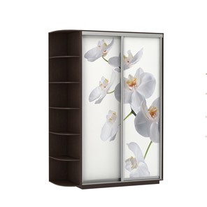 Шкаф 2-створчатый Экспресс 1500x600x2200, со стеллажом, Орхидея белая/венге в Барнауле