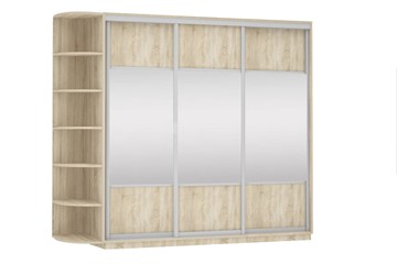 Шкаф 3-х створчатый Экспресс (Комби), со стеллажом 2400х600х2400, дуб сонома в Барнауле