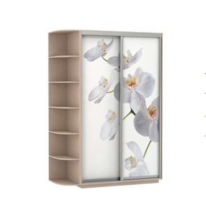 Шкаф Экспресс 1700x600x2200, со стеллажом, Орхидея белая/дуб молочный в Барнауле