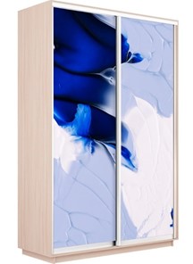 Шкаф двухдверный Экспресс 1200x600x2200, Абстракция бело-голубая/дуб молочный в Барнауле