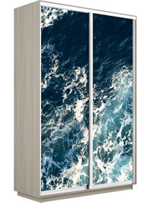 Шкаф 2-створчатый Экспресс 1400x450x2400, Морские волны/шимо светлый в Барнауле