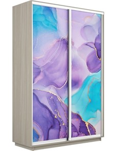Шкаф 2-дверный Экспресс 1600x450x2200, Абстракция фиолетовая/шимо светлый в Барнауле