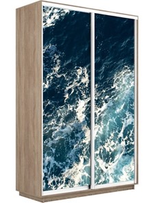 Шкаф 2-створчатый Экспресс 1600x450x2200, Морские волны/дуб сонома в Барнауле - предосмотр