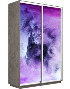 Шкаф 2-створчатый Экспресс 1600x450x2400, Фиолетовый дым/бетон в Барнауле