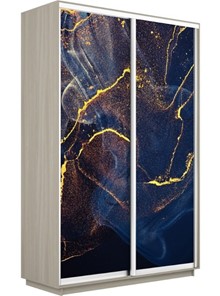 Шкаф 2-х створчатый Экспресс 1600x600x2400, Абстракция золотая пыль/шимо светлый в Барнауле
