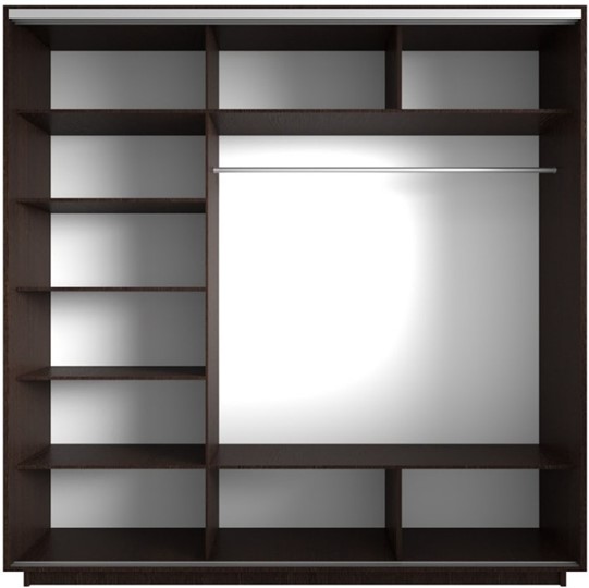 Шкаф 3-дверный Экспресс со стеллажом, 2100х600х2200, Сакура/венге в Барнауле - изображение 1