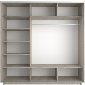 Шкаф трехдверный Экспресс (Зеркало/ДСП/Зеркало), 1800х600х2400, шимо светлый в Барнауле - предосмотр 1
