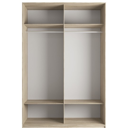 Шкаф 2-х дверный Эста (Зеркало/Стекло черное) 1600x660x2400, белый снег в Барнауле - изображение 1