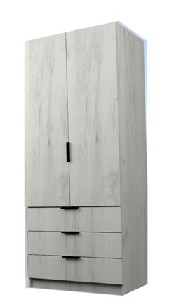 Шкаф распашной ЭШ2-РС-23-8-3я, Дуб Крафт белый 190х80х52 в Барнауле - изображение