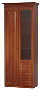 Шкаф со стеклянными дверцами Гармония-4, МЦН комбинированный в Барнауле