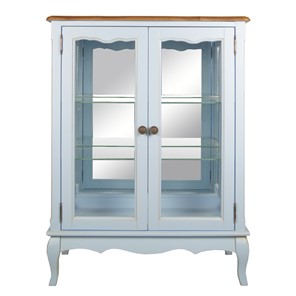 Шкаф со стеклянными дверцами Leontina для посуды (ST9318B) Голубой в Барнауле
