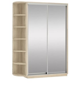Шкаф 2-дверный Экспресс (2 зеркала), со стеллажом 1900x600x2400, дуб сонома в Барнауле