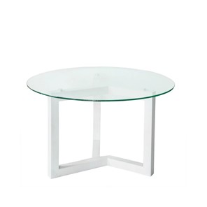 Круглый столик Оникс-8, Выбеленный дуб/Прозрачное стекло в Барнауле