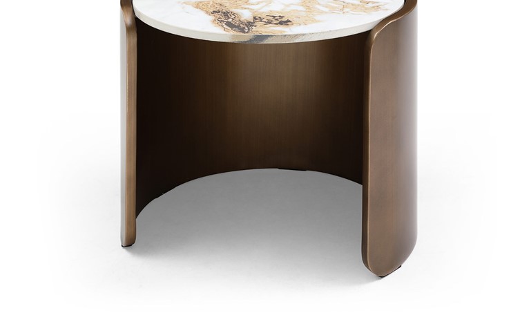 Круглый столик ET3095CI (D40) белая керамика /бронзовый в Барнауле - изображение 2