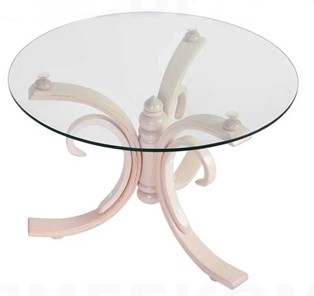 Круглый столик СЖ 5 беленый дуб/стекло в Барнауле