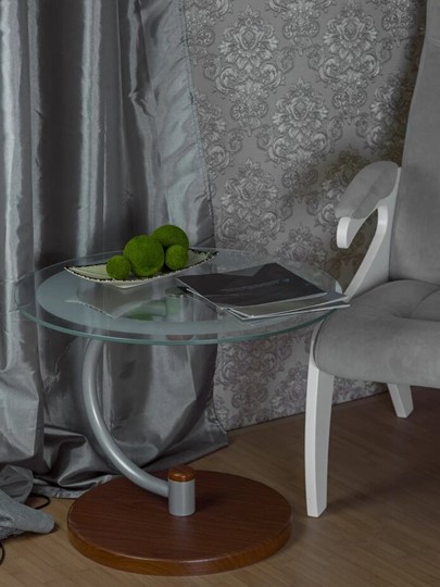 Стеклянный стол Дуэт 13Н (металлик средне-коричневый) в Барнауле - изображение 2