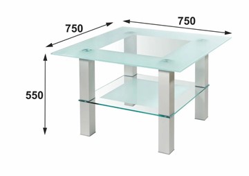 Стеклянный столик Кристалл 1 (алюминий-прозрачное) в Барнауле - предосмотр 1