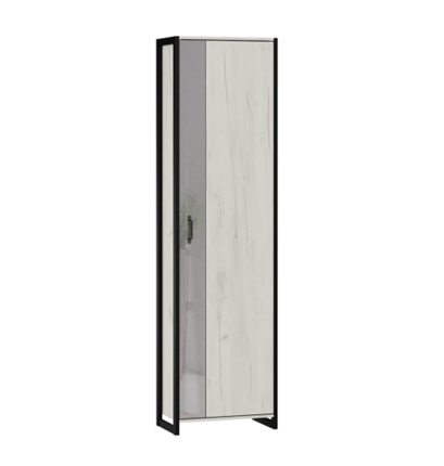 Шкаф одностворчатый Техно ЛД 678.320.000.002 Дуб крафт белый/черный (Корпус+дверь) в Барнауле - изображение