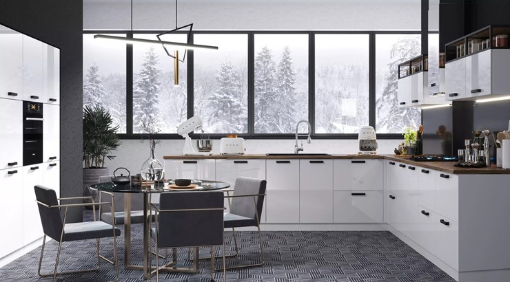 Модульная кухня Аляска, цвет Серый лед/Серый лед в Барнауле - изображение 2
