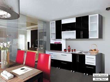 Модульный кухонный гарнитур Мыло 224 2600, цвет Черный/Белый металлик в Барнауле