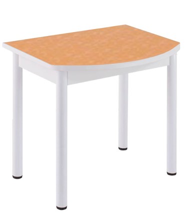 Кухонный пристенный стол НСПГ-02 ПЛ1, цветы манго/белое ЛДСП/36 прямые трубки крашеные белый в Барнауле - изображение