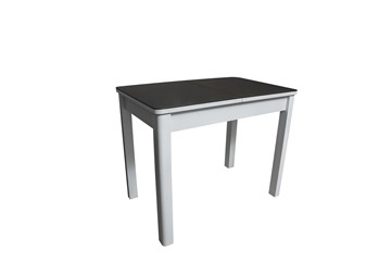 Кухонный стол раскладной Айсберг-2СТ белое/черное/прямые массив в Барнауле - предосмотр