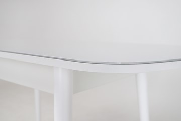 Кухонный раскладной стол Хоста, опоры массив цилиндрический, Белый в Барнауле - предосмотр 2