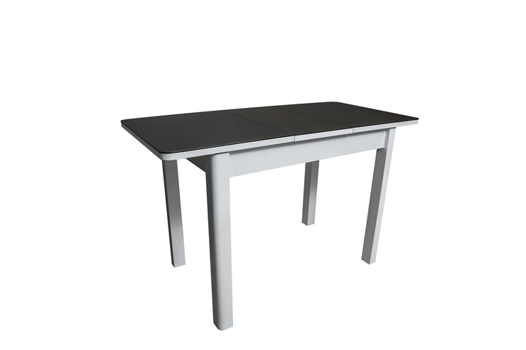 Кухонный стол раскладной Айсберг-2СТ белое/черное/прямые массив в Барнауле - изображение 1