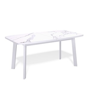 Кухонный стол раскладной AA1400 (белый/керамика мрамор белый) в Барнауле