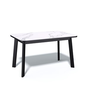 Обеденный раздвижной стол AA1200 (черный/керамика мрамор белый) в Барнауле