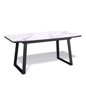 Кухонный стол раздвижной AZ1400 (черный/керамика мрамор белый) в Барнауле