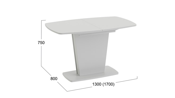 Стол раздвижной Честер тип 2, цвет Белый/Стекло белый глянец в Барнауле - изображение 3