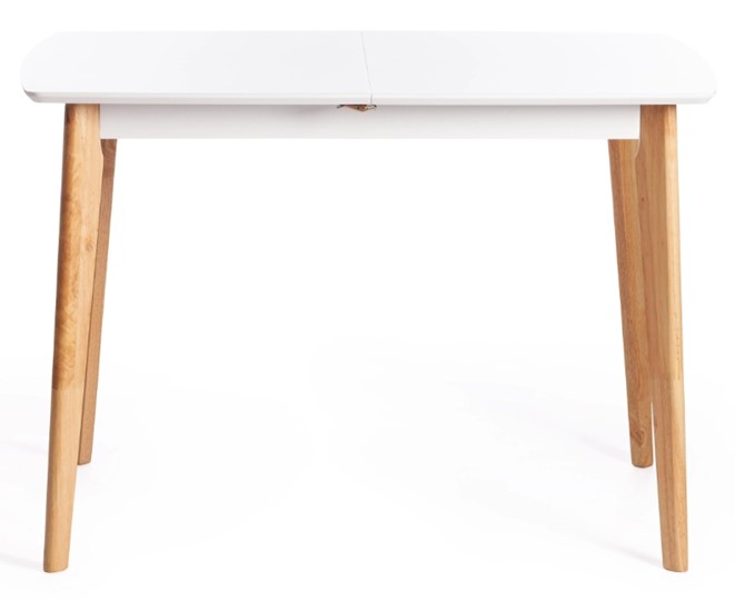 Кухонный стол раскладной Claire, дерево гевея/МДФ, 110+30x75x75 Белый/натуральный арт.15111 в Барнауле - изображение 1