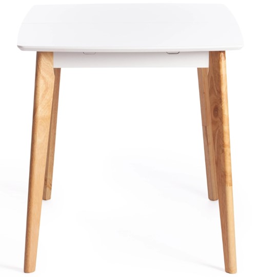 Кухонный стол раскладной Claire, дерево гевея/МДФ, 110+30x75x75 Белый/натуральный арт.15111 в Барнауле - изображение 2