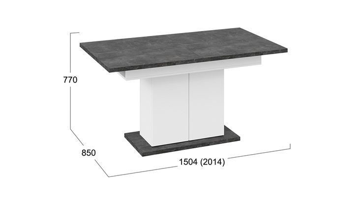 Кухонный раскладной стол Детройт тип 1 (Белый/Ателье темный) в Барнауле - изображение 7